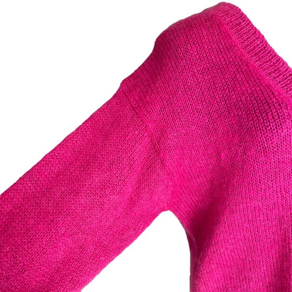 C’EST CITY MOHAIR & ACRYLIC V-NECK SWEATER TUNIC LENGTH NEW TAGS MEDIUM VINTAGE - Picture 4 of 11